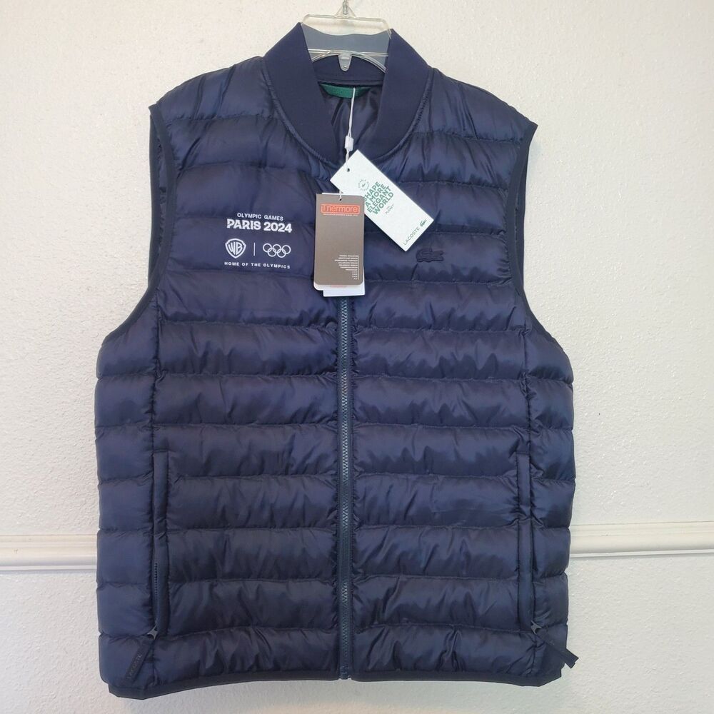 Lacoste Puffer Vest Gilet Paris 2024 Olympics Eurosport Staff Promo‎ New Mens L